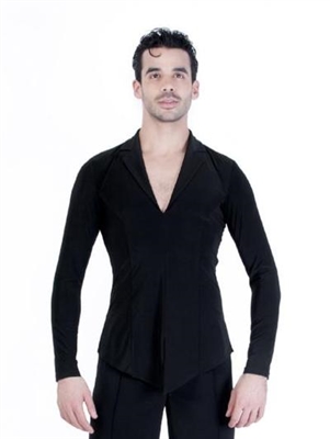 Style Brayden Black Latin Shirt - Mens Dancewear